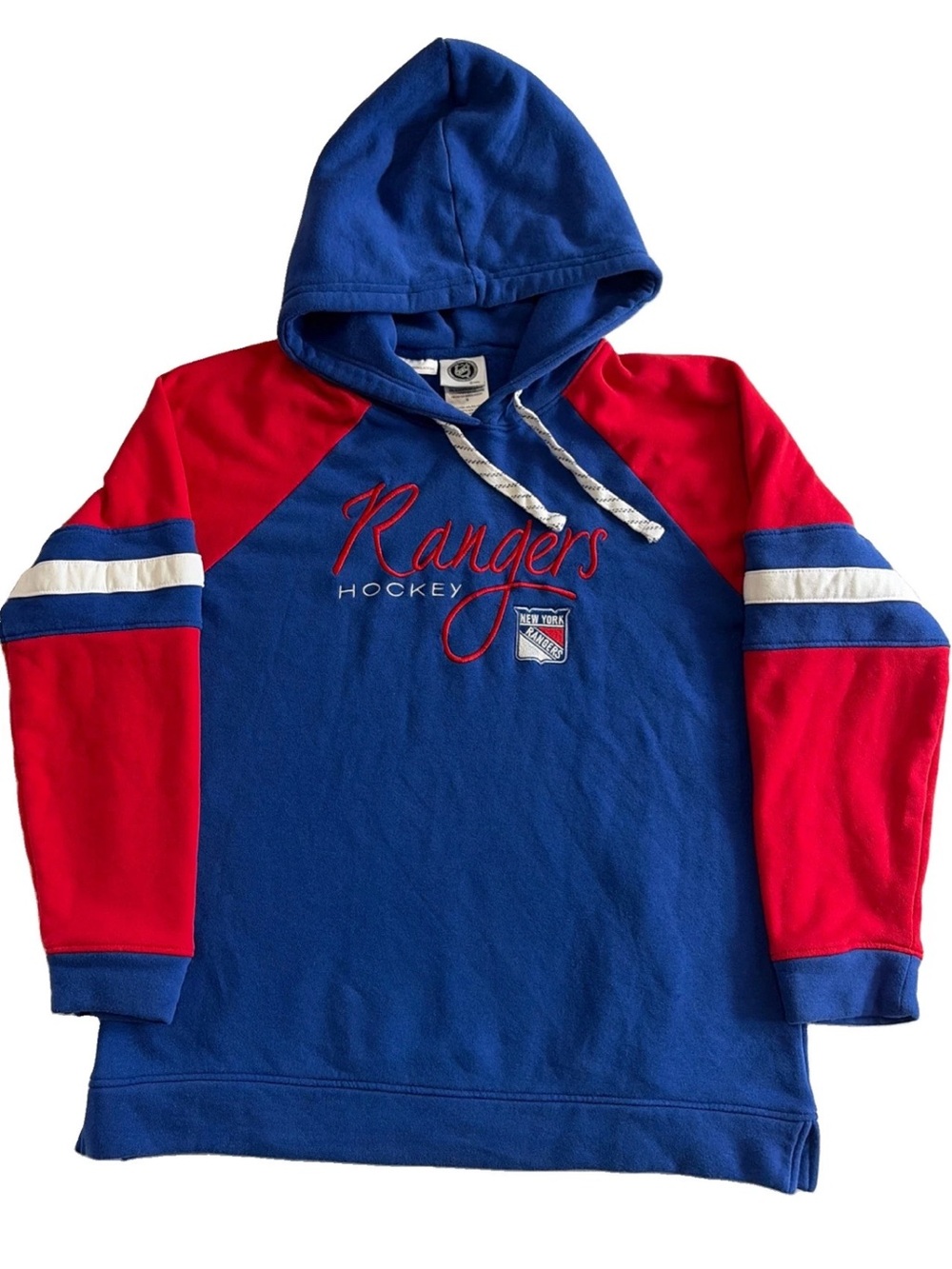 NHL Women’s size Large Blue & Red Rangers hockey embroidered Hoodie